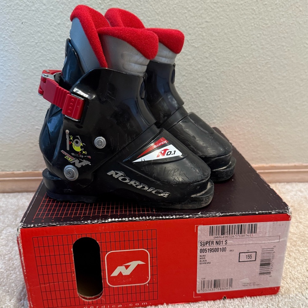 Nordica Kids Black and Red Ski Boots